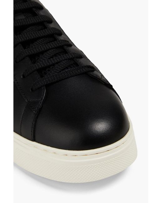 Emporio Armani Black Two-tone Leather Sneakers for men