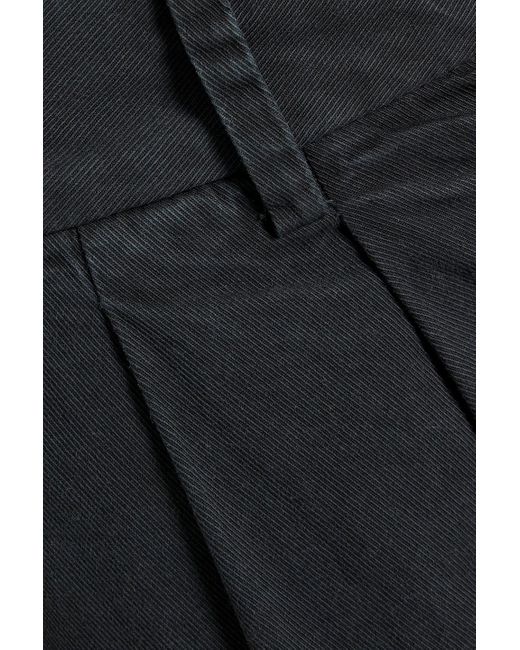 Nili Lotan Black Dillon Stretch-cotton Twill Wide-leg Pants