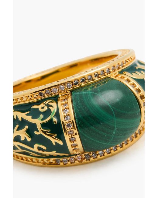 Zimmermann Green Tone, Crystal, Enamel And Stone Ring