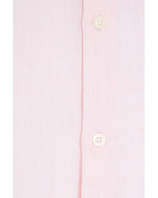 Frescobol Carioca Pink Antonio Linen Shirt for men