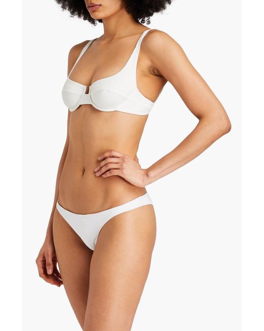 Melissa Odabash White Montreal Ribbed Underwired Bikini Top