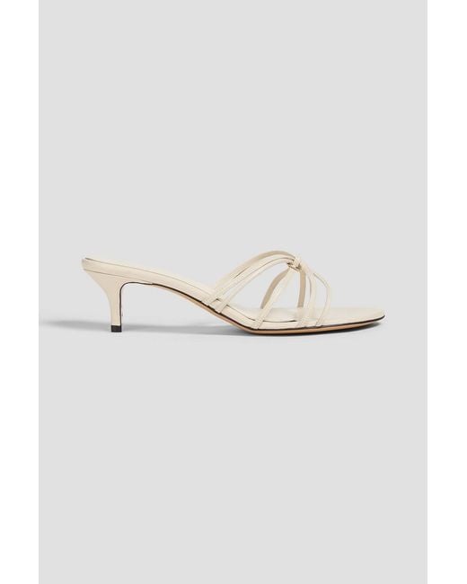 Le Monde Beryl White Leather Mules