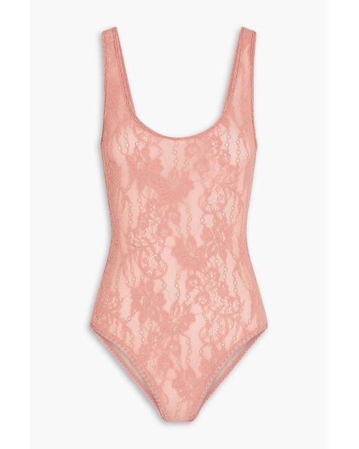 Zimmermann Pink Lace Bodysuit