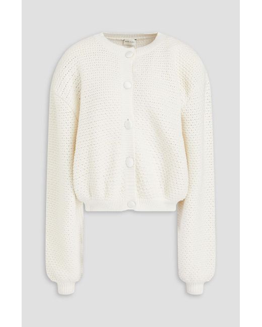 Magda Butrym White Open-knit Cashmere And Cotton-blend Cardigan