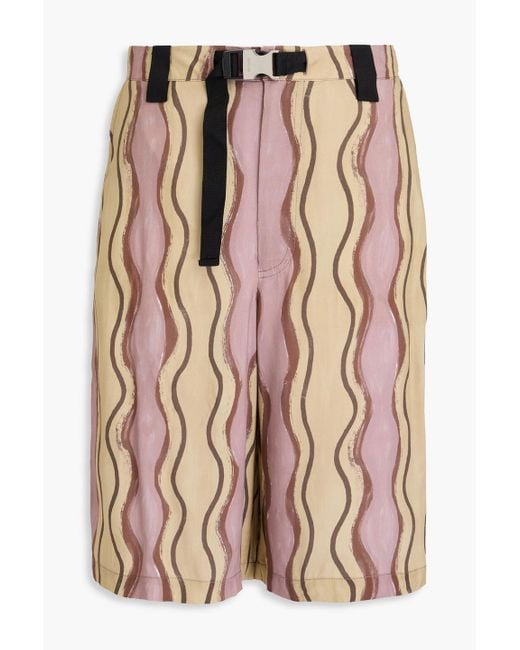 Jacquemus Pink Belted Printed Woven Shorts for men