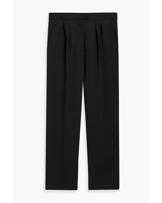 Max Mara Black Verbano Wool-Blend Crepe Straight-Leg Pants