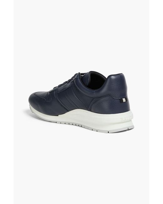 Bally Blue Asler Pebbled-Leather Sneakers for men
