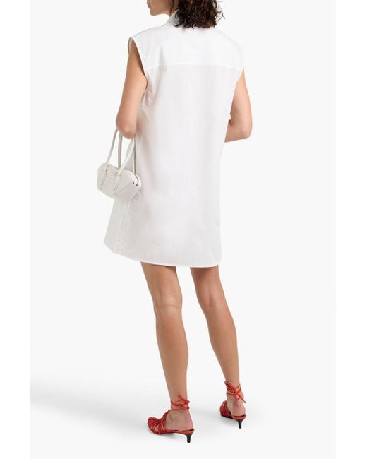 FRAME White Cotton-Poplin Mini Shirt Dress