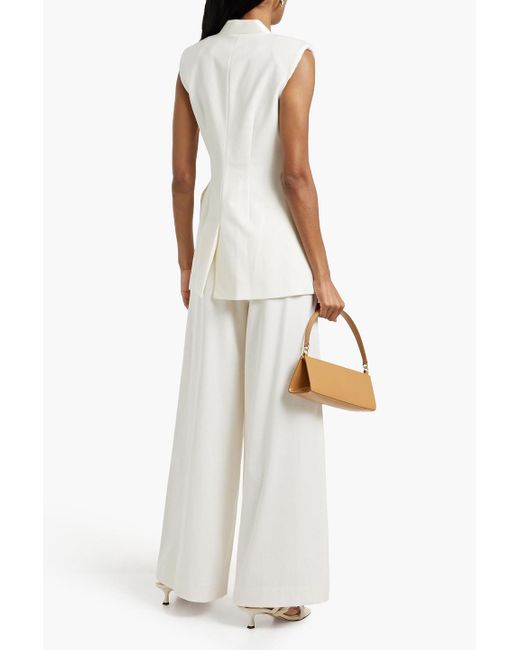 Jonathan Simkhai White Leroy Twill Wide-leg Pants