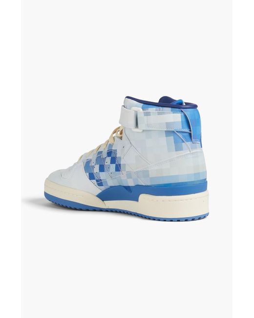 Adidas Originals Blue Forum 84 Printed Faux Leather High-top Sneakers for men