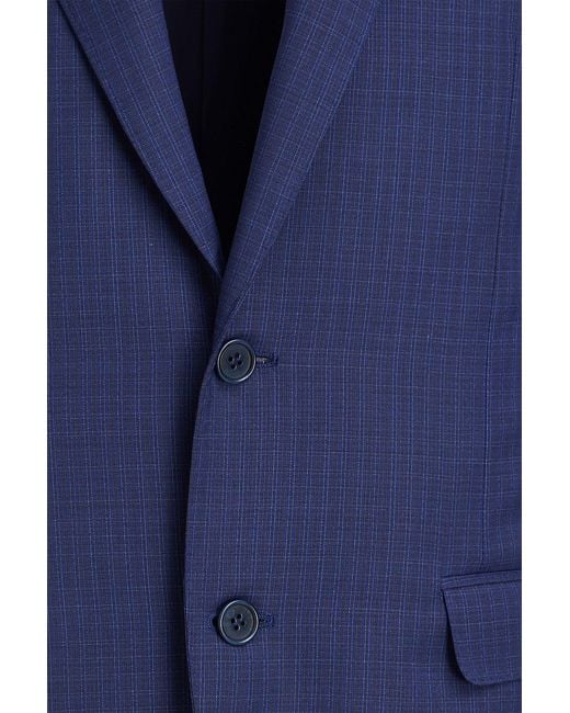 Canali Blue Checked Wool Suit for men