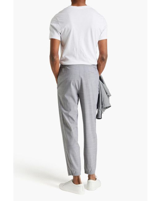 Emporio Armani Gray Tapered Wool-blend Pants for men