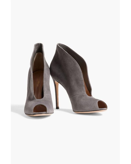 Gianvito Rossi Vamp Suede Ankle Boots in Gray Lyst
