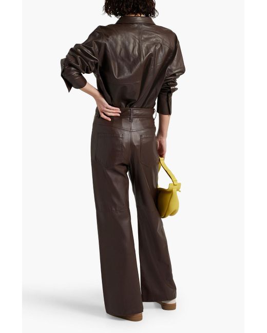 FRAME Brown Leather Shirt