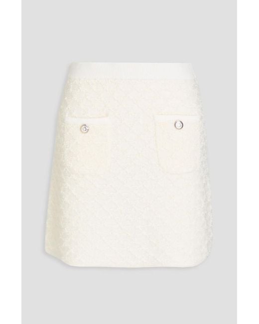 Maje Natural Jacquard-Knit Mini Skirt