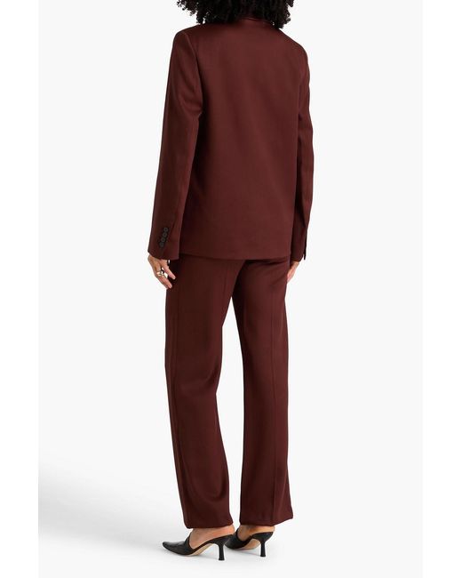 Loulou de Saison Brown Horn Double-Breasted Wool-Blend Twill Blazer