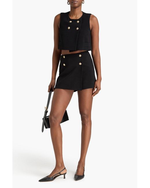 Claudie Pierlot Black Cropped Lyocell-Blend Top