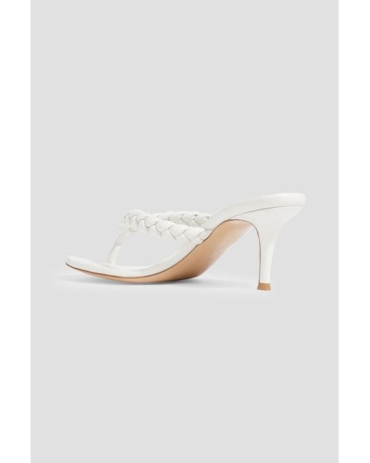 Gianvito Rossi White Tropea Braided Leather Sandals