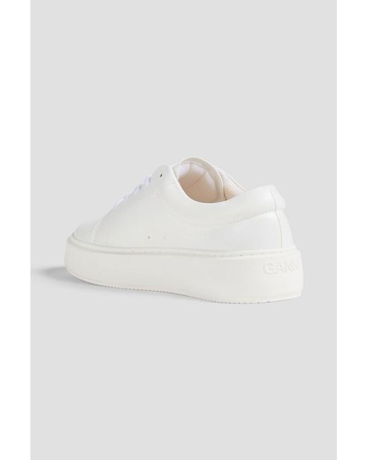 Ganni White Glossed Sneakers