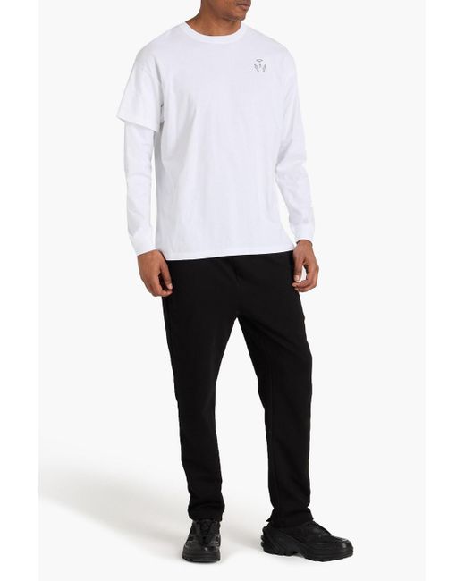 Acronym White Layered Printed Cotton-jersey T-shirt for men