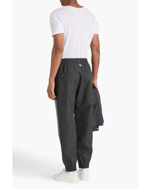 Thom Browne Gray Tapered Striped Wool Pants for men