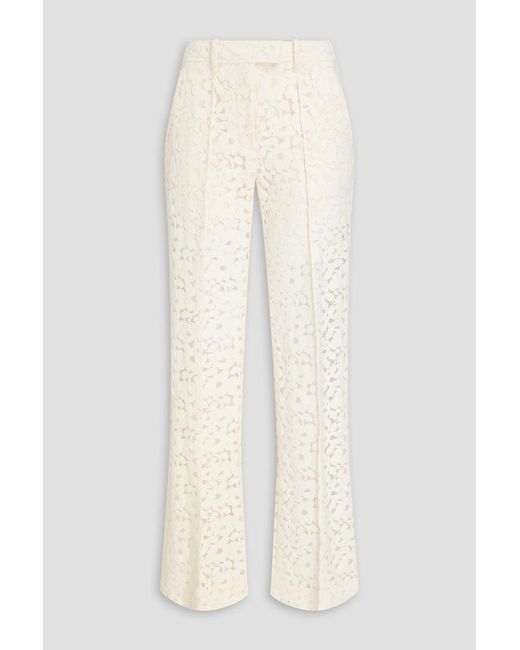 Zimmermann White Corded Lace Cotton-Blend Straight-Leg Pants