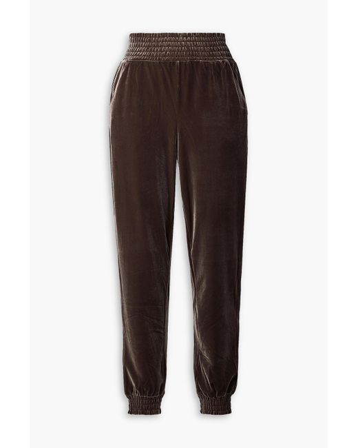 Commando Brown Velvet Tapered Track Pants