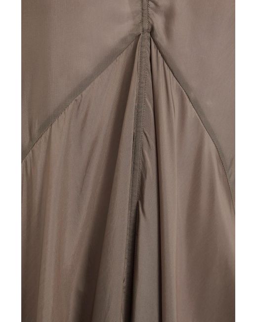 Rick Owens Brown Gathered Cupro-satin Dress