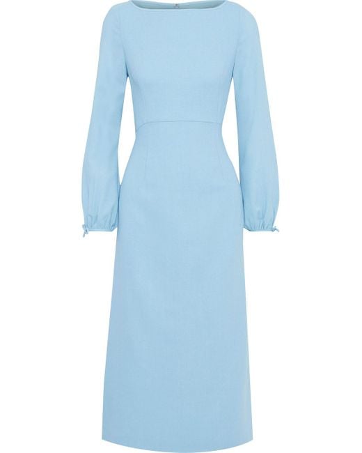 Goat Blue Honor Wool-crepe Midi Dress