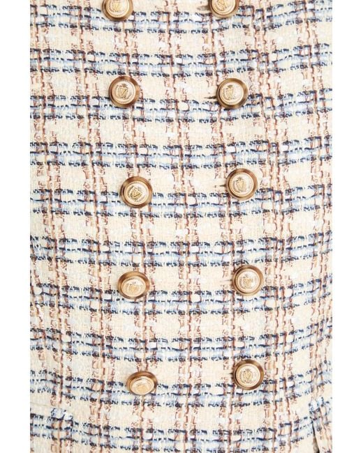 Veronica Beard White Bentley Double-Breasted Cotton-Blend Tweed Jacket
