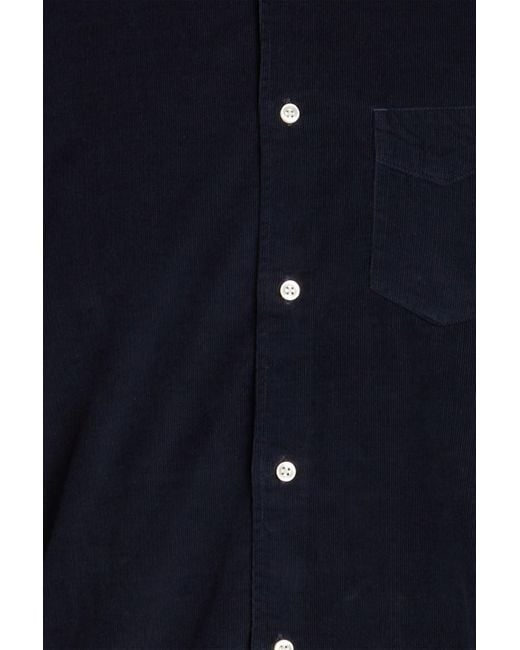 Officine Generale Blue Benoit Slim-fit Cotton-corduroy Shirt for men