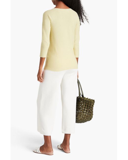 Gentry Portofino Yellow Cotton And Cashmere-blend Sweater