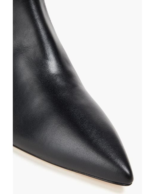 Stuart Weitzman Black Mara 50 Leather Ankle Boots