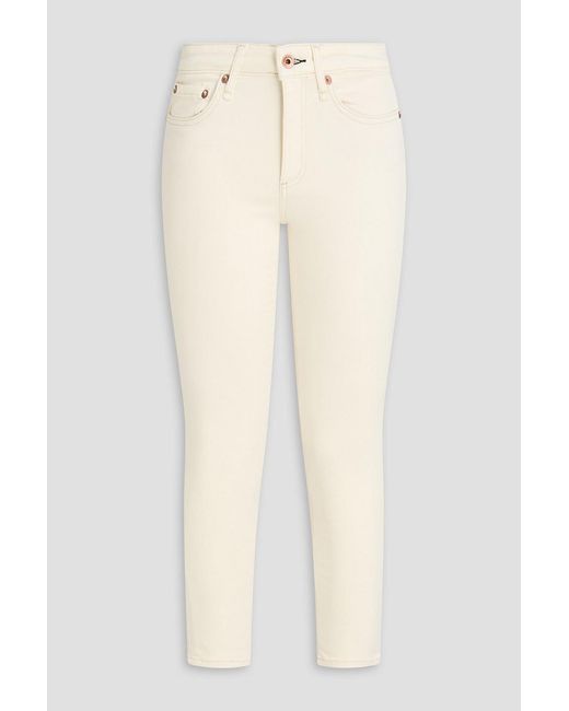 Rag & Bone White Cate Cropped Mid-Rise Skinny Jeans