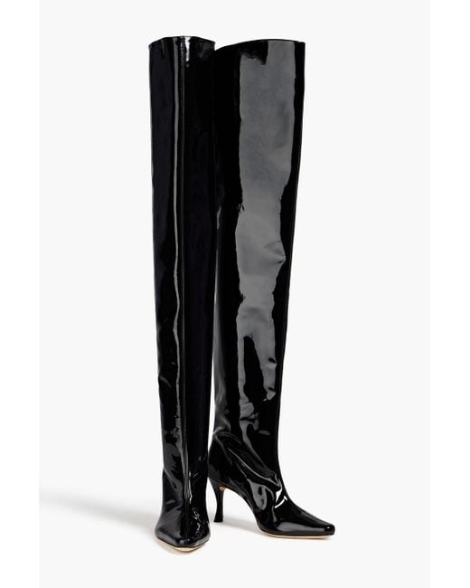 By Far Black Stevie Patent-leather Over-the-knee Boots