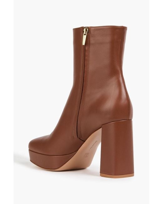 Gianvito Rossi Brown Daisen Leather Platform Ankle Boots