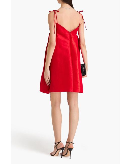 Kika Vargas Red Missy Taffeta Mini Dress