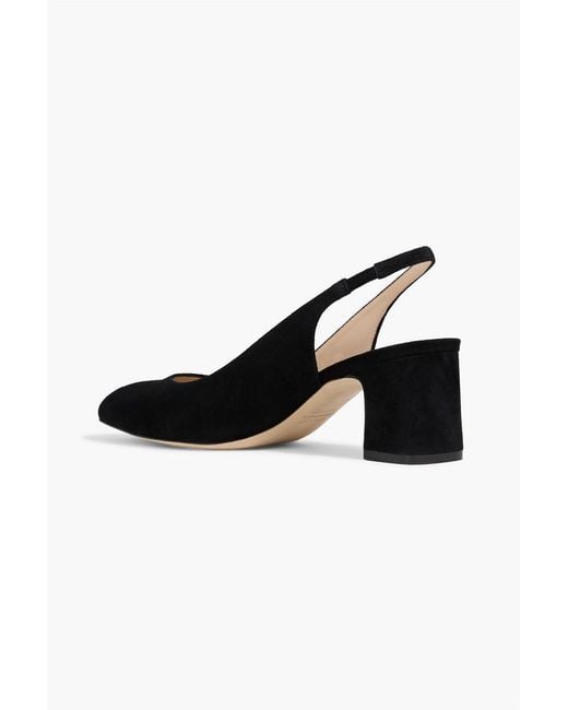 Stuart Weitzman Black Milla 55 Suede Slingback Pumps