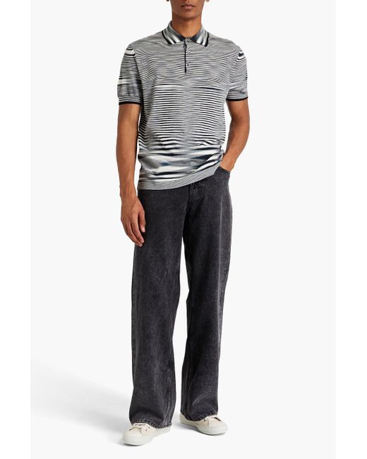 Missoni Gray Space-dyed Cotton Polo Shirt for men