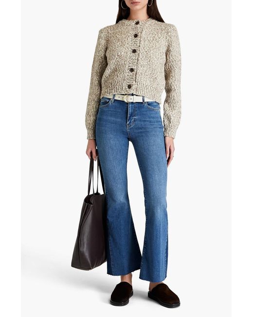 FRAME Blue Le Easy Flare High-rise Flared Jeans