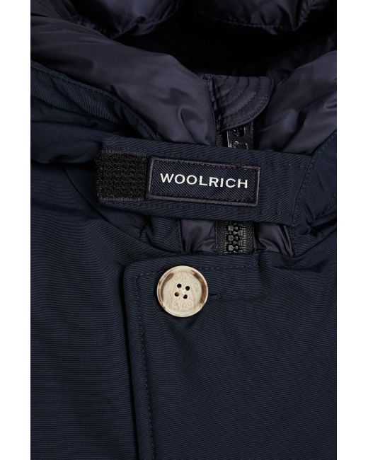 Woolrich Blue Cotton-blend Shell Hooded Parka for men