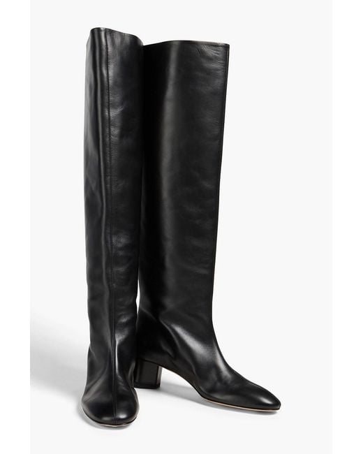 Aeyde Black Willa Leather Knee Boots