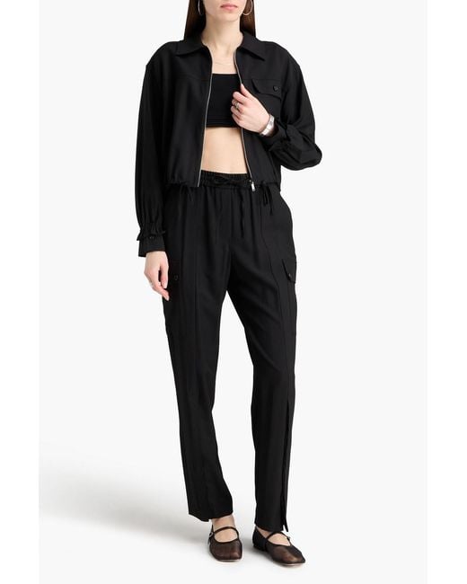 3.1 Phillip Lim Black Ruffled Wool-Blend Jacket
