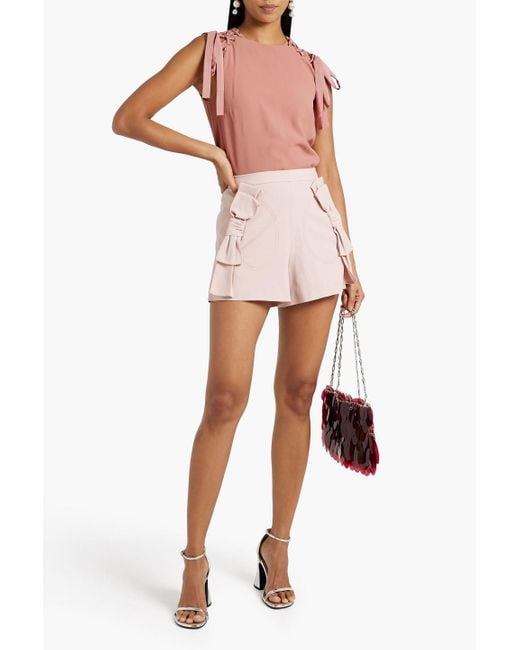 RED Valentino Pink Lace-up Crepe Top