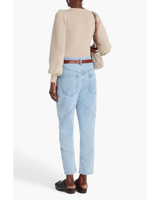 Isabel Marant Blue Nadeloisa High-rise Tapered Jeans