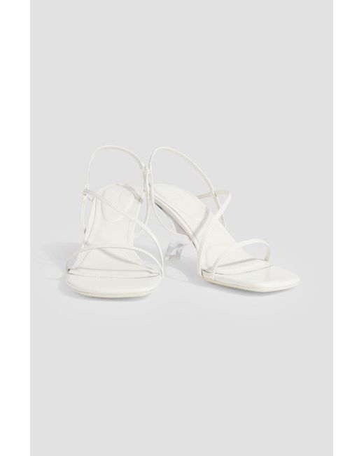 Jonathan Simkhai White Shadow Leather Slingback Sandals