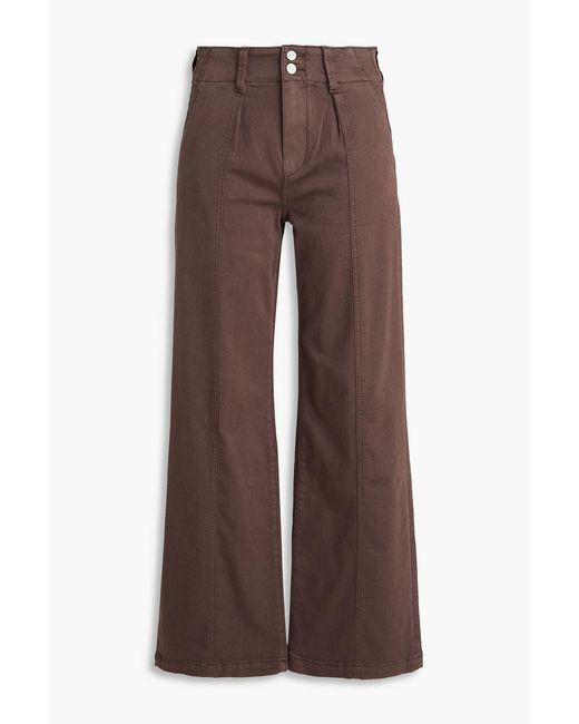 PAIGE Brown Brooklin High-Rise Wide-Leg Jeans