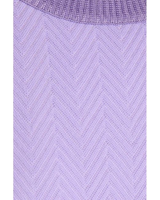 Missoni Purple Jacquard-knit Mini Dress