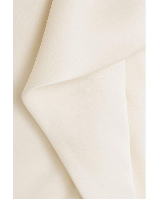 Jonathan Simkhai Natural Blane Draped Satin-Crepe Midi Skirt
