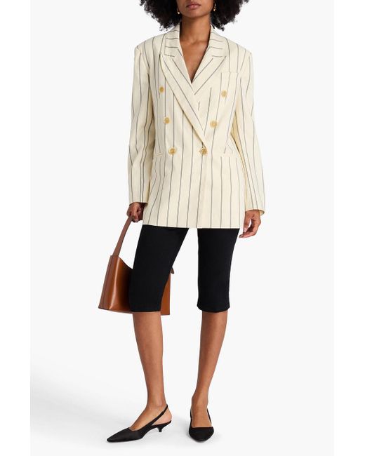 Zimmermann Natural Doppelreihiger blazer aus einer leinenmischung mit streifen